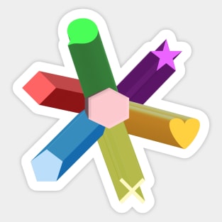 Colorful Abstract Shapes 3d Art Sticker